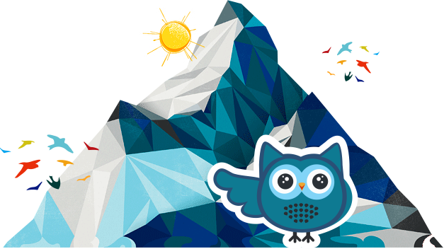 logo de kipu con una montaña atras